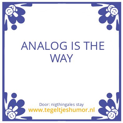 Tegeltje: analog optical internet