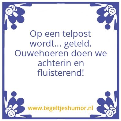 Tegeltje: Telpostregel