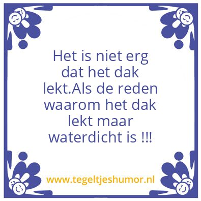 Tegeltje: Dak lekt