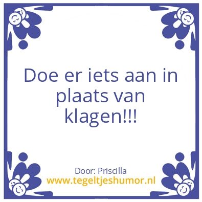 Tegeltje: Klagen