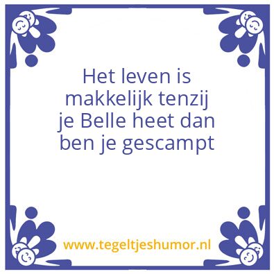 Tegeltje: Belle