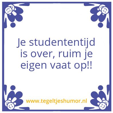 Tegeltje: studententijd
