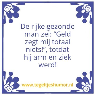 Tegeltje: Geld zegt â€¦â€¦