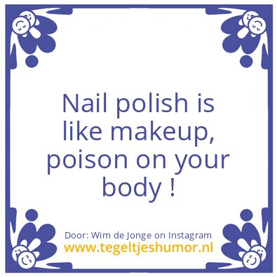 Tegeltje: poison on your body !