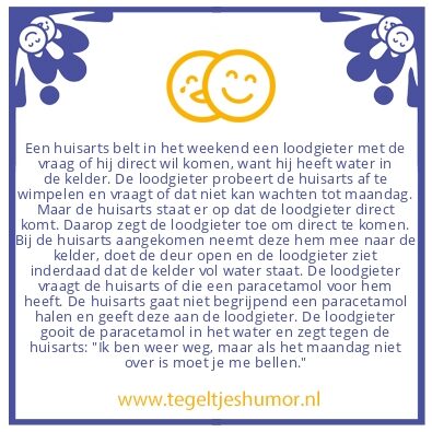 Tegeltje: Loodgieter vs huisarts