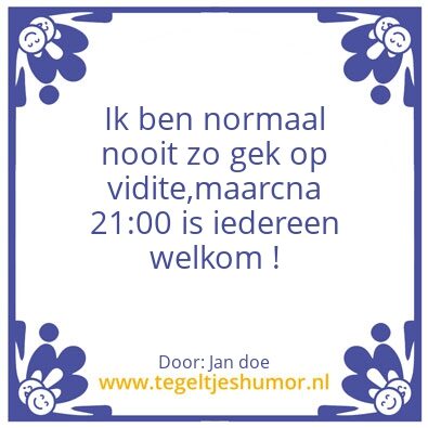 Tegeltje: Welkom !
