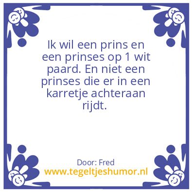 Tegeltje: Prins Fred