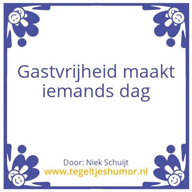 Tegeltje: Gastvrijheid