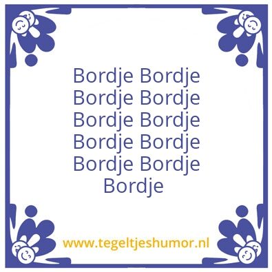 Tegeltje: Bordje