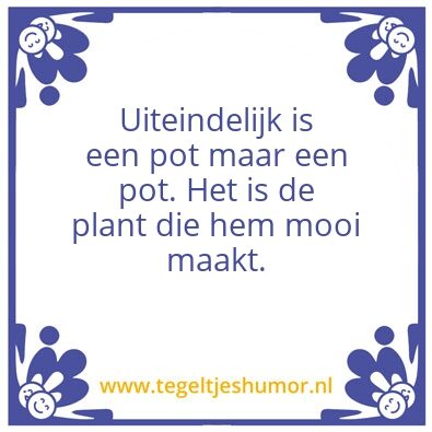 Tegeltje: Bloempot