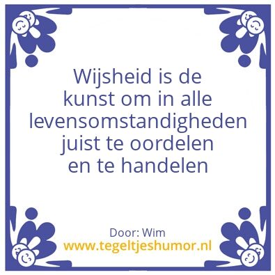 Tegeltje: Wijsheid