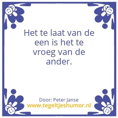 Tegeltje: Te laat
