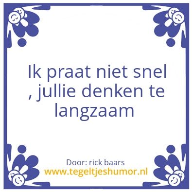 Tegeltje: praten
