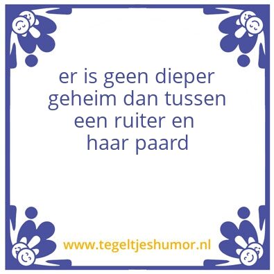 Tegeltje: paard