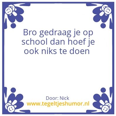 Tegeltje: School