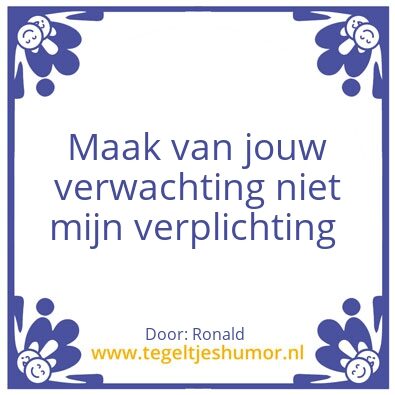 Tegeltje: Verwachting