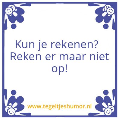 Tegeltje: Rekenen
