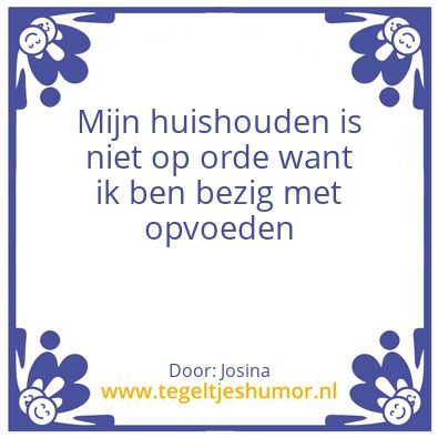 Tegeltje: Huishouden