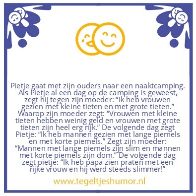 Tegeltje: Op de camping
