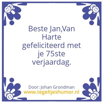Tegeltje: Jarig