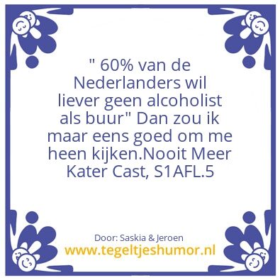 Tegeltje: Taboe op verslaving