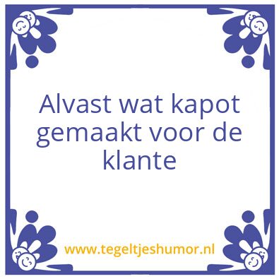 Tegeltje: Brocante