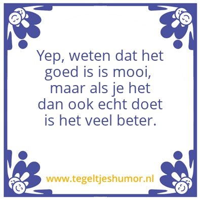 Tegeltje: weten