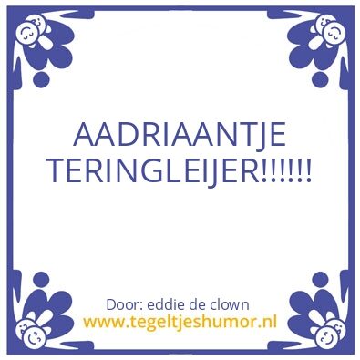 Tegeltje: eddie de clown