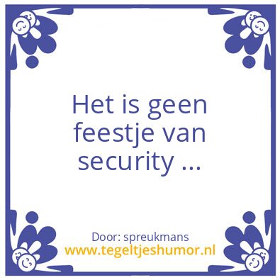 Tegeltje: security