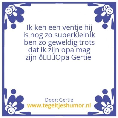 Tegeltje: Trotse opa