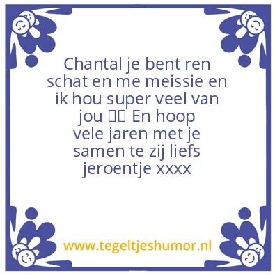 Tegeltje: Liefde op het eerste gezicht