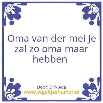 Tegeltje: Oma