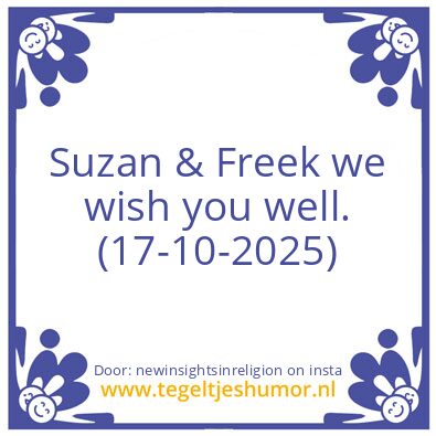 Tegeltje: Suzan & Freek