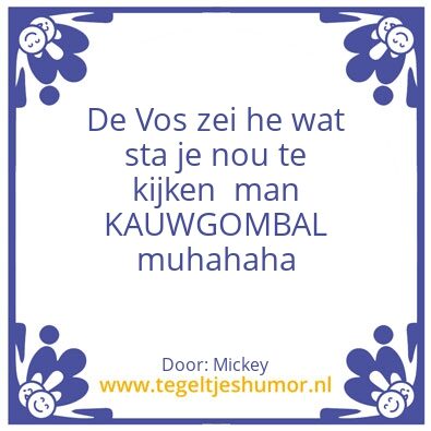 Tegeltje: De Vos