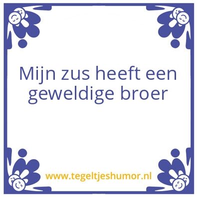 Tegeltje: broer