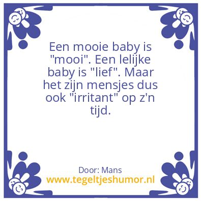 Tegeltje: Baby