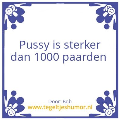 Tegeltje: Pussy