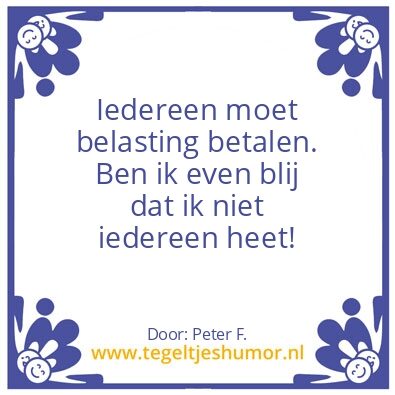 Tegeltje: Belasting