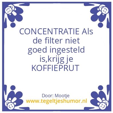 Tegeltje: concentratie