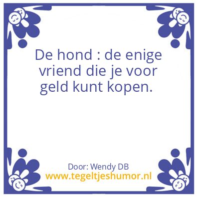 Tegeltje: De Hond
