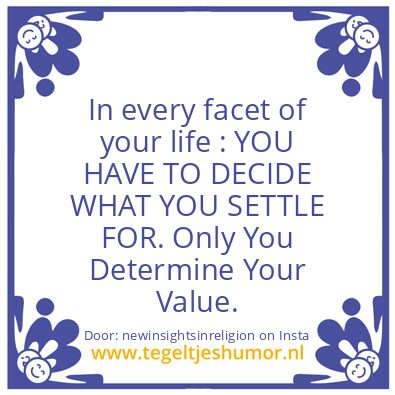 Tegeltje: VALUES