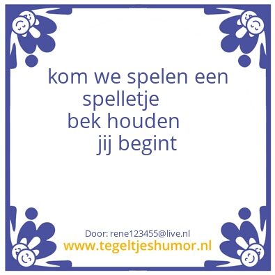 Tegeltje: bek houden