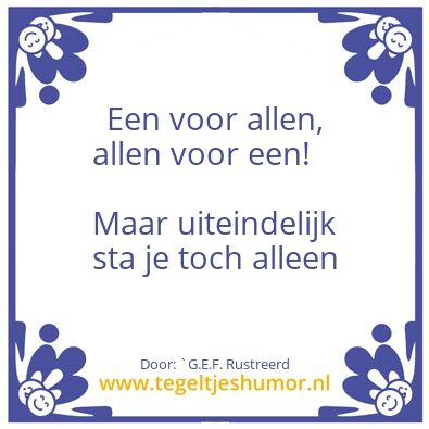 Tegeltje: De eenzame musketier