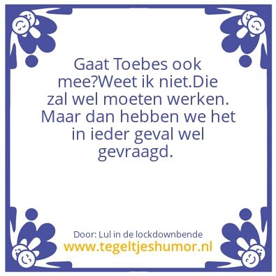Tegeltje: Toebes