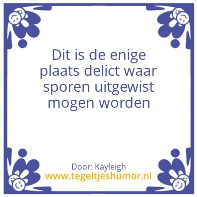 Tegeltje: Delict