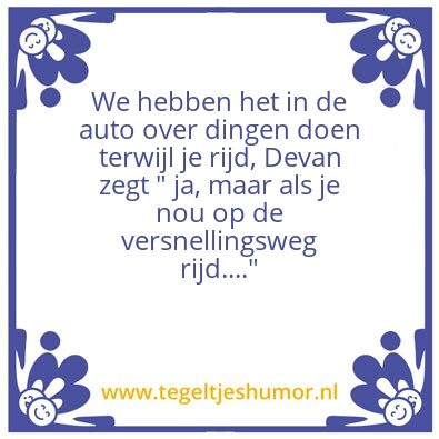 Tegeltje: Versnellingsweg