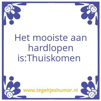 Tegeltje: Hardlopen