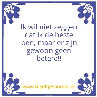 Tegeltje: de beste