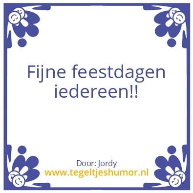 Tegeltje: Fijne feestdagen