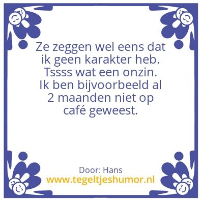 Tegeltje: karakter